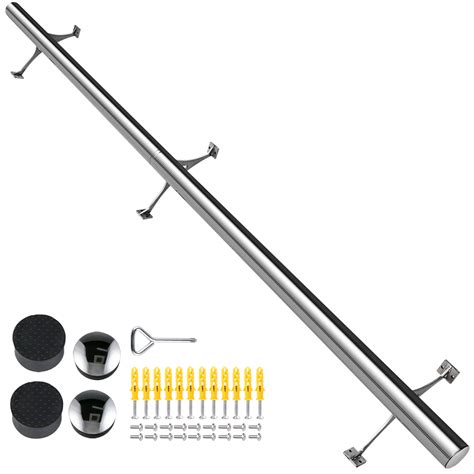 metal ribarb rustic foot brackets|6ft Bar Foot Rail Kit, 304 Stainless Steel Tube with Polished .